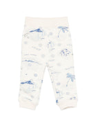 Pantaloni per neonato Bonpoint bianco con stampa grafica blu all-over S06YPAK00003 615 BONPOINT KIDS 