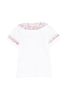 T-shirt per neonata Mariella Ferrari bianca con colletto alla Peter Pan CAR16 FUCSIA MARIELLA FERRARI 