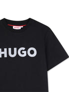 T-shirt per bambino Hugo Kids nera con logo a contrasto G01016 09B Hugo KIDS 
