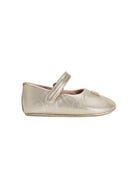 Ballerine per neonata Dolce & Gabbana Kids color oro con placca logo DK0161 AJ133 80988 DOLCE & GABBANA KIDS 