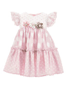 Abito per neonata Monnalisa rosa con stampa a pois 31G908 7662 9001 MONNALISA 