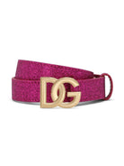Cintura per bambina Dolce & Gabbana Kids fucsia con fibbia con logo EE0062 AF220 80422 DOLCE & GABBANA KIDS 