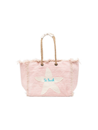 Borsa Beach Bag MC2 Saint Barth rosa con fantasia a righe orizzontali BEA0003 09404L MC2 ST. BARTH KIDS 