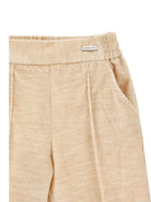 Pantaloni per bambina Monnalisa Kids beige con tessuto a coste 17H405 8852 003M MONNALISA KIDS 