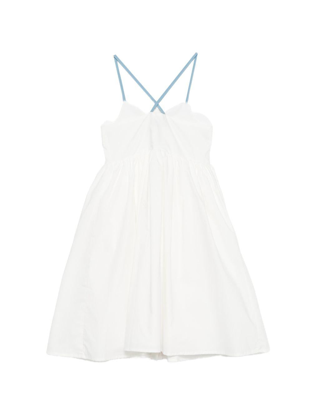 Abito per bambina Stella McCartney Kids bianco con dettagli a contrasto TY1B42 Z1594 100 STELLA McCARTNEY KIDS 