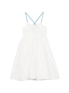 Abito per bambina Stella McCartney Kids bianco con dettagli a contrasto TY1B42 Z1594 100 STELLA McCARTNEY KIDS 
