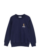 Felpa per bambini Moschino Kids blu con ricamo Teddy bear HUF0A9LCA40 40016 MOSCHINO KIDS 
