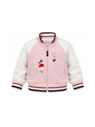 Felpa per bambina Monnalisa Kids rosa con ricamo a fiori sul davanti 19H801 8006 094F MONNALISA KIDS 