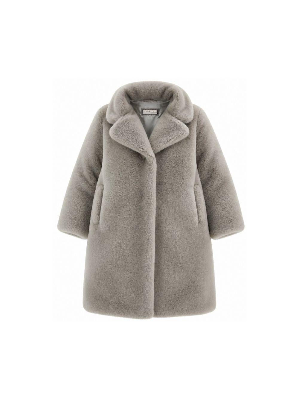 Cappotto per bambina Monnalisa Kids grigio con colletto 17H109 8034 0032 MONNALISA KIDS 
