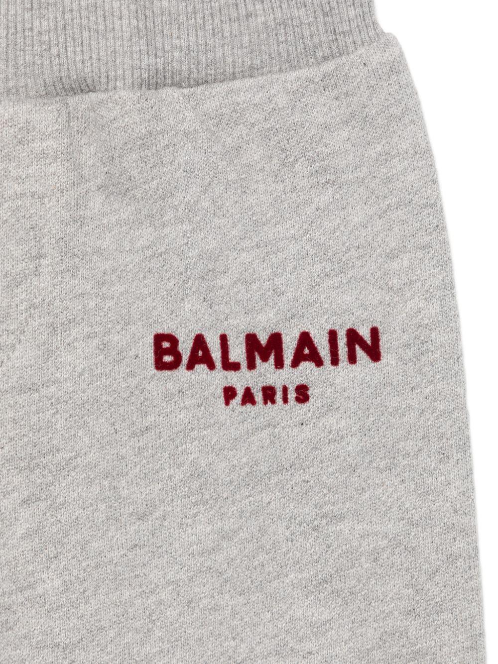 Pantaloni sportivi per neonato Balmain Kids grigi con dettaglio logo a contrasto BZ6320 Z3188 806BD BALMAIN KIDS 