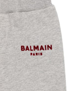 Pantaloni sportivi per neonato Balmain Kids grigi con dettaglio logo a contrasto BZ6320 Z3188 806BD BALMAIN KIDS 