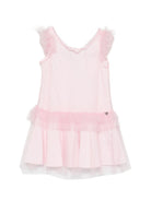 Abito per bambina Monnalisa rosa con dettagli con ruches 17G907 T9945 0090 MONNALISA KIDS 