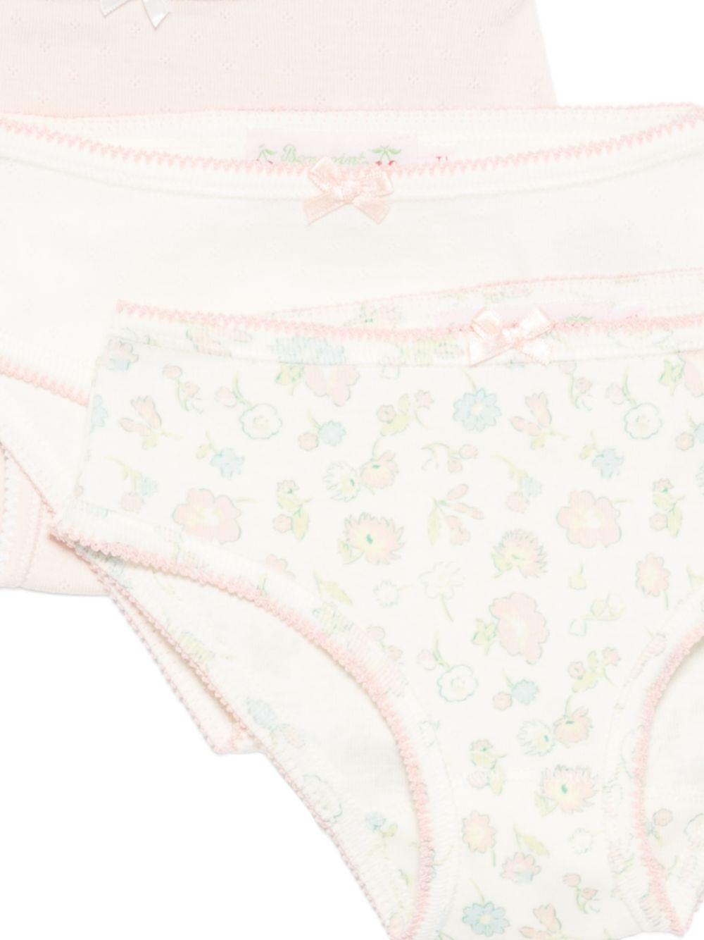 Set di tre slip per bambina Bonpoint multicolor con dettaglio fiocco S06GUNK00002 523 BONPOINT KIDS 