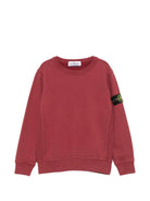 Felpa per bambino Stone Island Kids bordeaux con distintivo Compass L2S166100001S0A20 V0014 STONE ISLAND KIDS 
