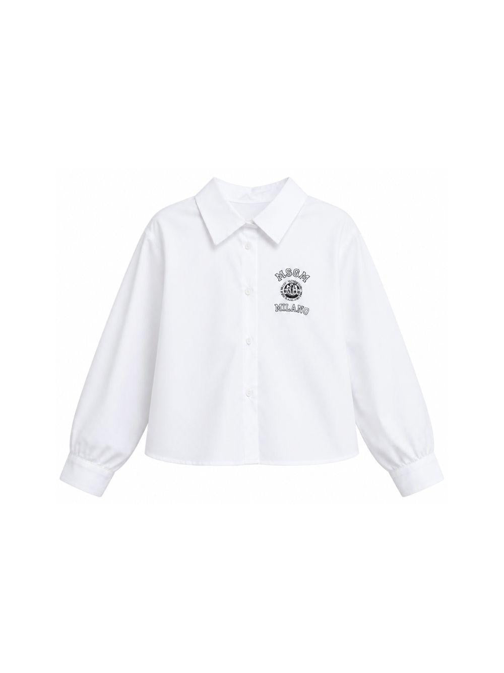 Camicia per bambina MSGM Kids bianca con colletto classico S6MSJGSI026 001 MSGM KIDS 