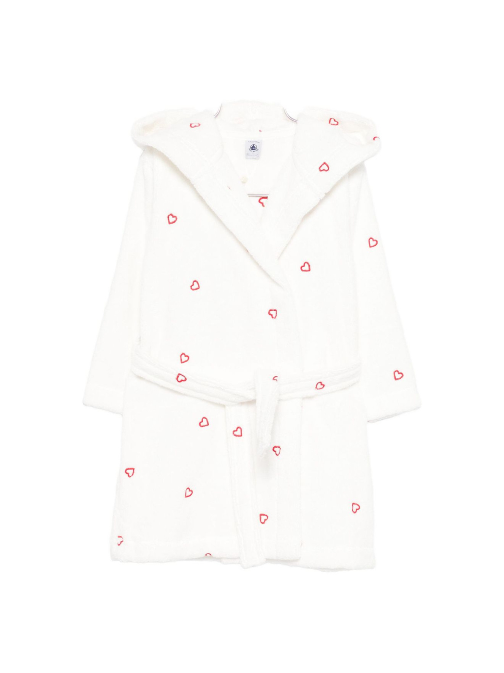 Accappatoio per bambini Petit Bateau bianco con motivo a cuori A0DS4 01 PETIT BATEAU KIDS 