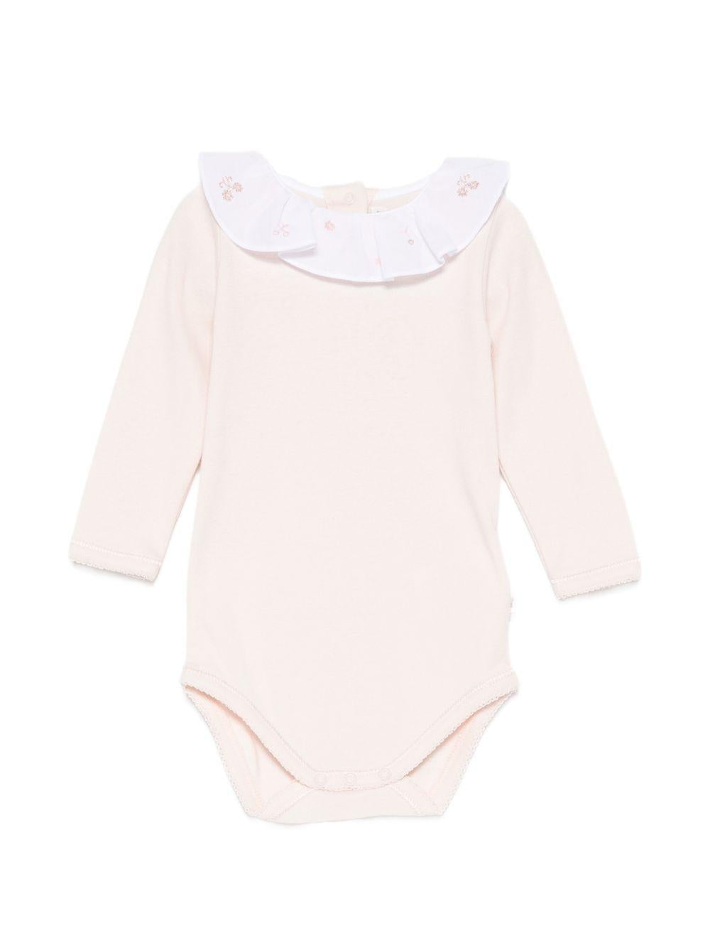 Body per neonata Bonpoint rosa con colletto con volant W06NUNK00001 021B BONPOINT KIDS 