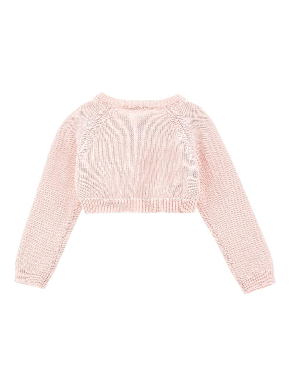 Cardigan per neonata Monnalisa rosa con decorazione fiocco 73G800 7036 0091 MONNALISA KIDS 