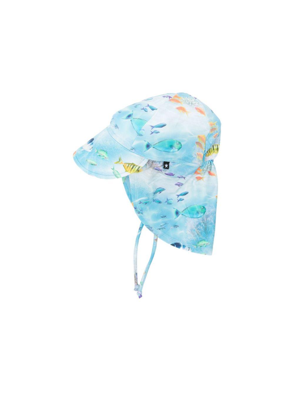 Cappello per neonato Molo azzurro con stampa di pesci blu 7S26Y302 9533 MOLO KIDS 