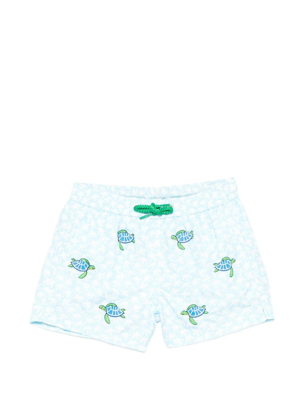 Costume per bambino MC2 Saint Barth Kids azzurro con motivo tartarughe JEA0014 02169L MC2 ST. BARTH KIDS 