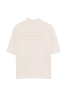 T-shirt per bambino Lanvin Enfant beige con colletto stile polo N30381 180 LANVIN KIDS 