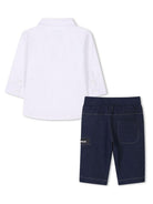 Set con pantaloni per neonato Karl Lagerfeld Kids bianco con motivo Ikonik Karl Z30505 N48 KARL LAGERFELD KIDS 