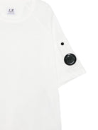 T-shirt per bambino C.P. Company Kids bianca con applicazione logo CMM00RLAA17 10135 C.P.COMPANY KIDS 