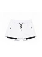 Shorts per bambina MSGM Kids bianchi con dettagli a contrasto S6MSJGSH078 001 MSGM KIDS 
