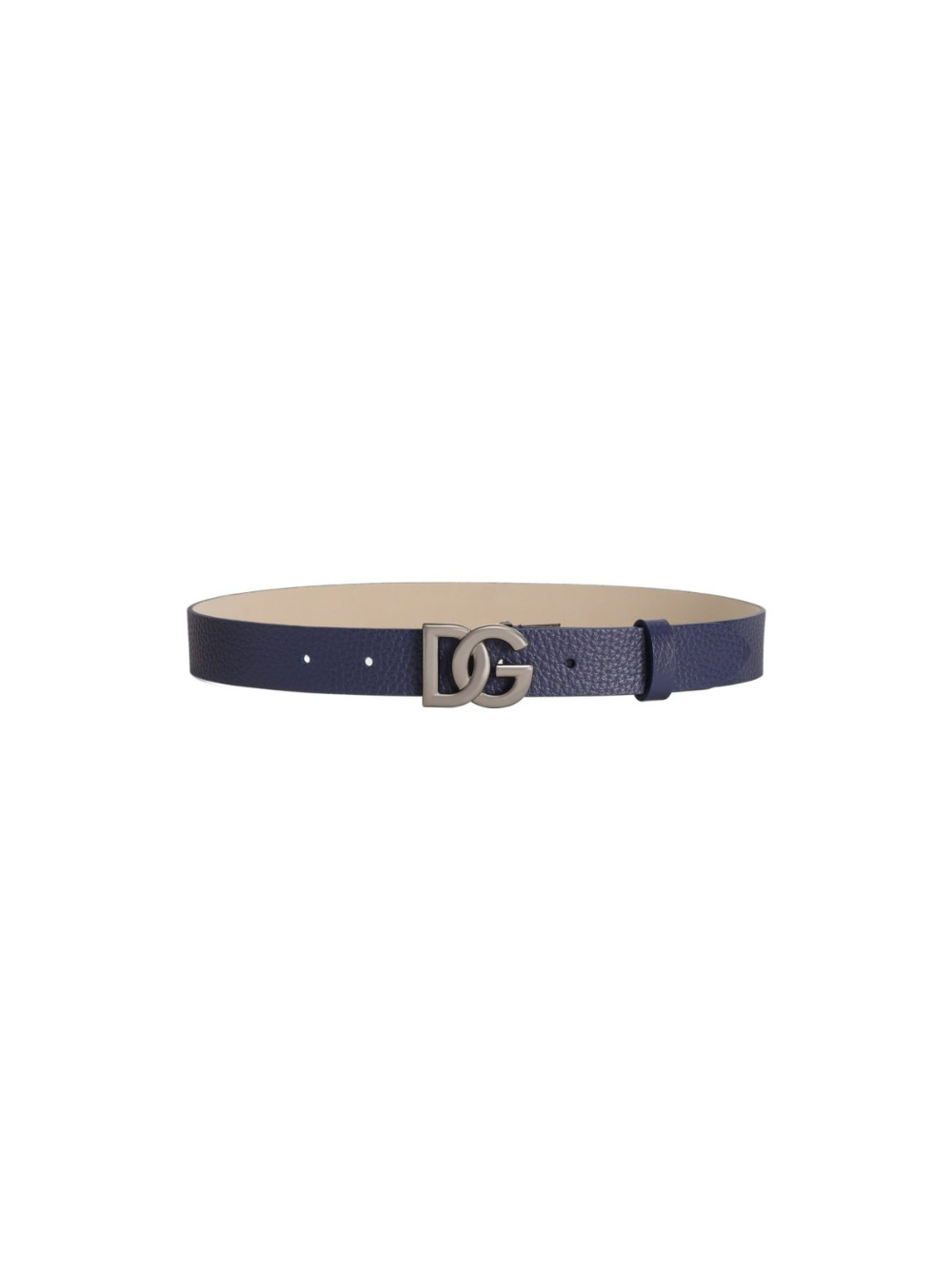 Cintura per bambino Dolce & Gabbana Kids blu in pelle con placca con logo argento EC0083 AI218 80650 DOLCE & GABBANA KIDS 