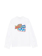 Camicia per bambino Moschino Kids bianca con taschino sul petto abbottonato HUC01ULLA14 10101 MOSCHINO KIDS 