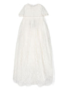Abito battesimale per neonata Dolce & Gabbana Kids bianco con decorazione in pizzo L0EGG0 G7J1C S9000 DOLCE & GABBANA KIDS 