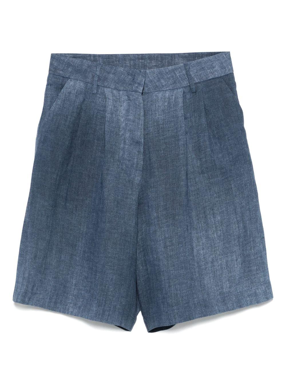 Shorts per donna Merci blu con stampa denim P410 UNICO MERCI 