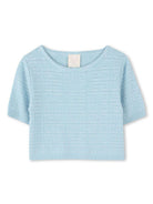 Maglione con motivo 4G jacquard per bambina Givenchy Kids azzurro con orlo dritto H30770 772 GIVENCHY KIDS 