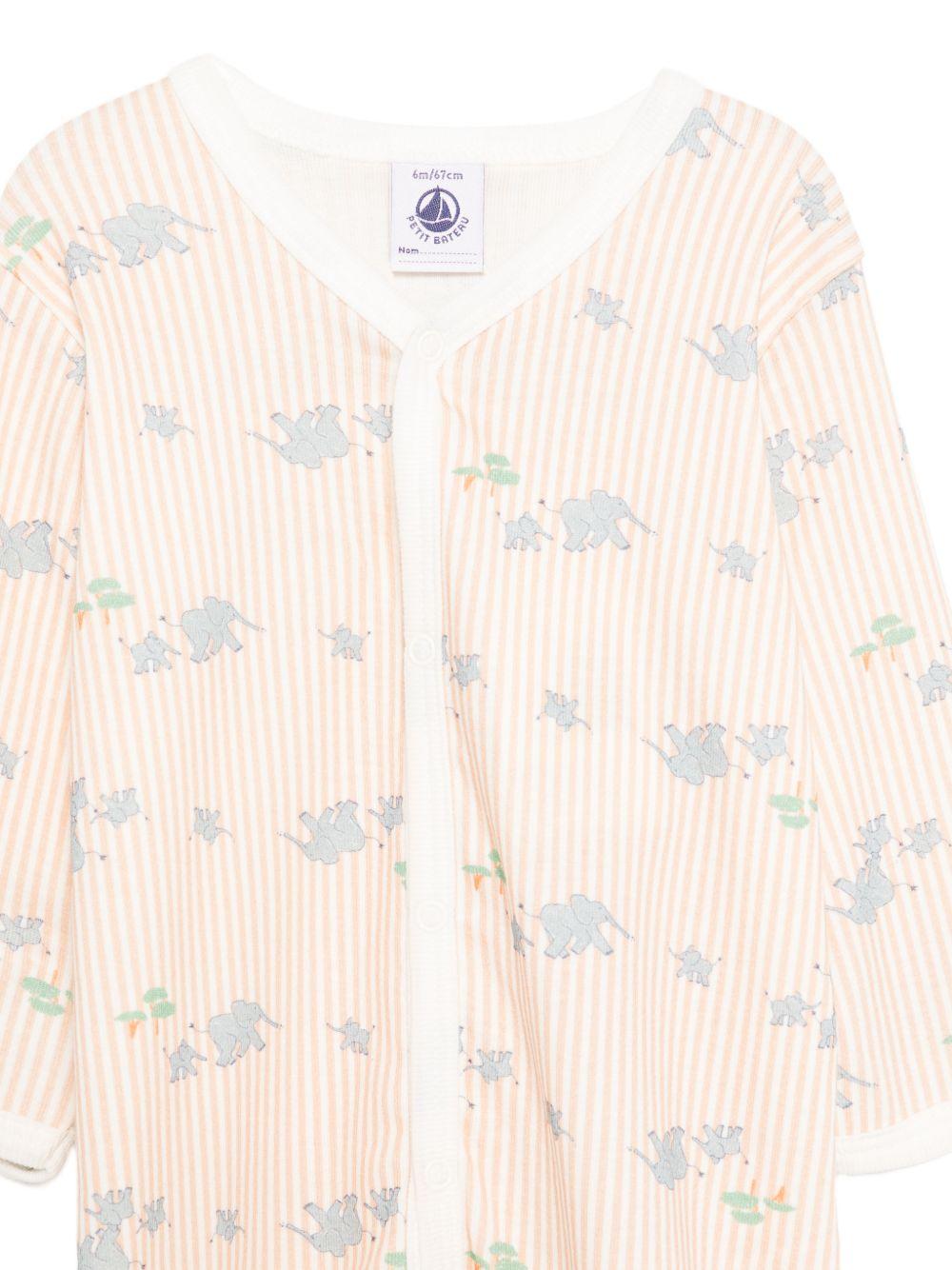 Tutina per neonato Petit Bateau arancione con stampa animali all-over A0FXH 01 PETIT BATEAU KIDS 