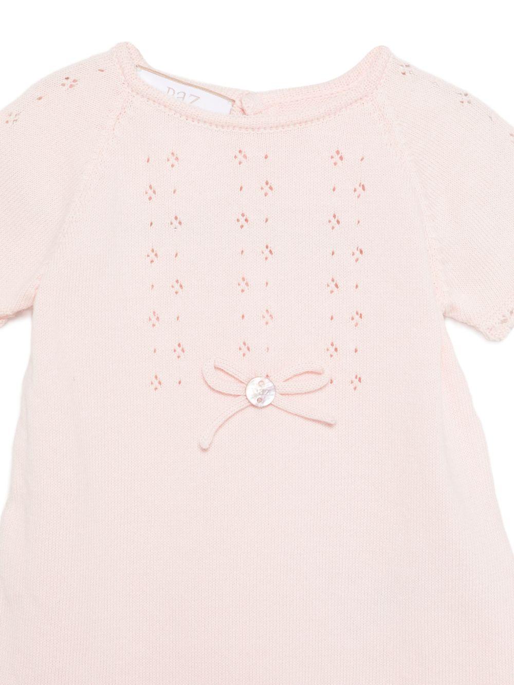 Abito per neonata Paz Rodriguez rosa con dettagli a fiocco 005-123687 322 PaZ RODRIGUEZ KIDS 