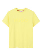 T-shirt per bambino Hugo Kids gialla con logo goffrato G01014 544 Hugo KIDS 