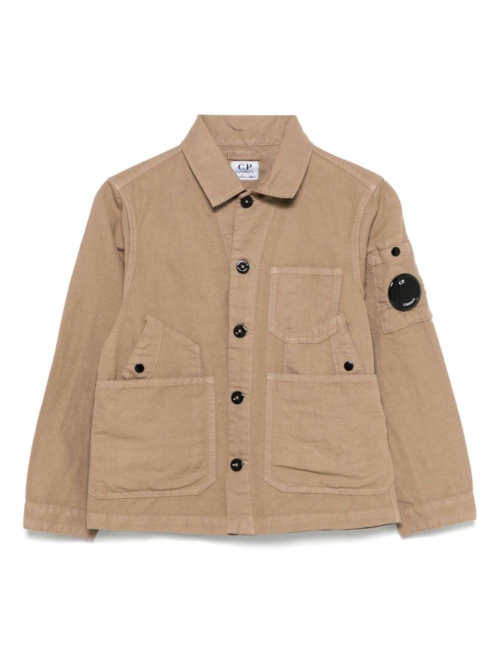 Giubbino per bambino C.P. Company Kids marrone con logo CUA001LZC01 20262 C.P.COMPANY KIDS 