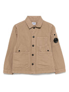 Giubbino per bambino C.P. Company Kids marrone con logo CUA001LZC01 20262 C.P.COMPANY KIDS 