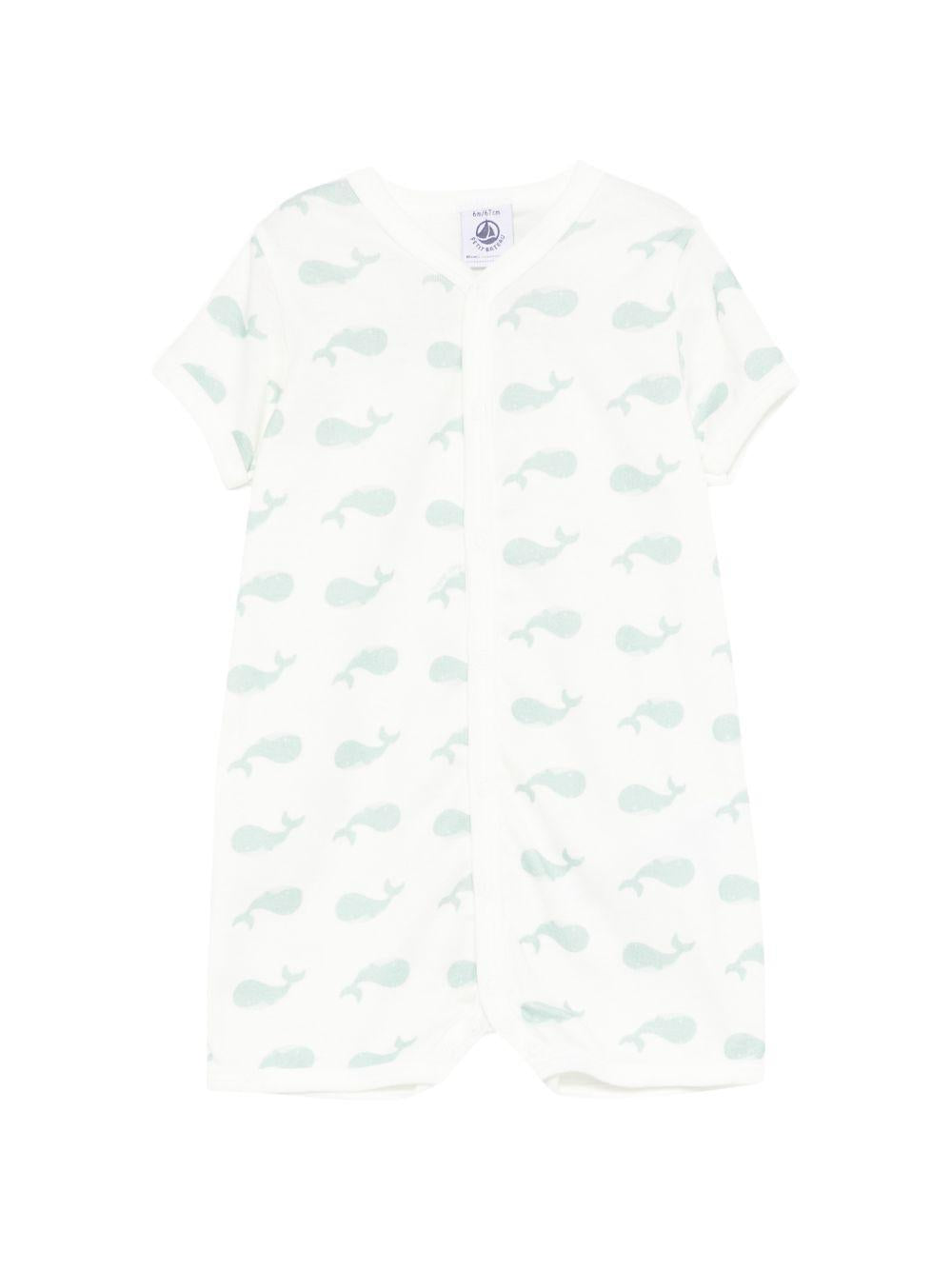 Tutina per neonato Petit Bateau bianca con stampa balene A0FS3 01 PETIT BATEAU KIDS 