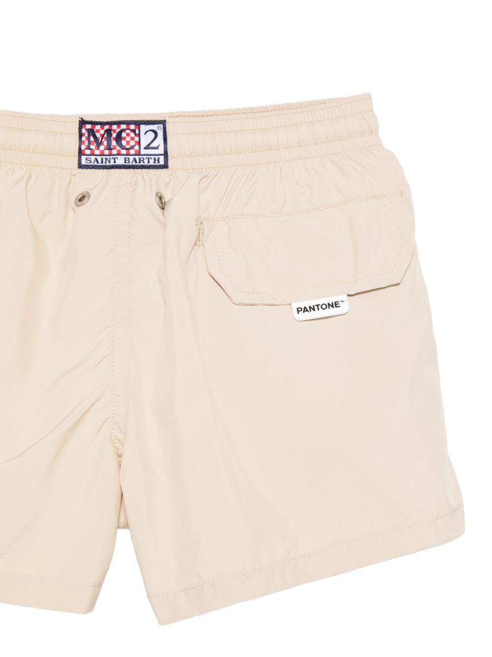 Costume per bambino MC2 Saint Barth Kids beige con toppa con logo sul retro JEA0012 00061L MC2 ST. BARTH KIDS 