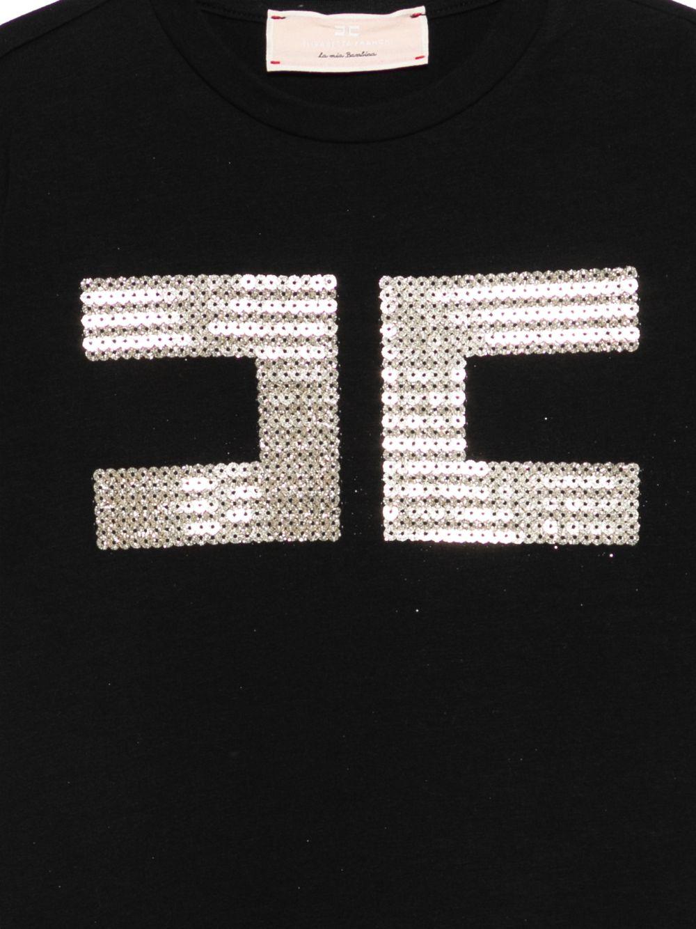 T-shirt per bambina Elisabetta Franchi La Mia bambina nera con paillettes EFTS2590JE006 N005 ElISABETTA FRANCHI 