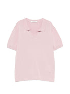 Polo per bambino Paolo Pecora Kids rosa con scollo a V PP4277 PEONIA PAOLO PECORA KIDS 