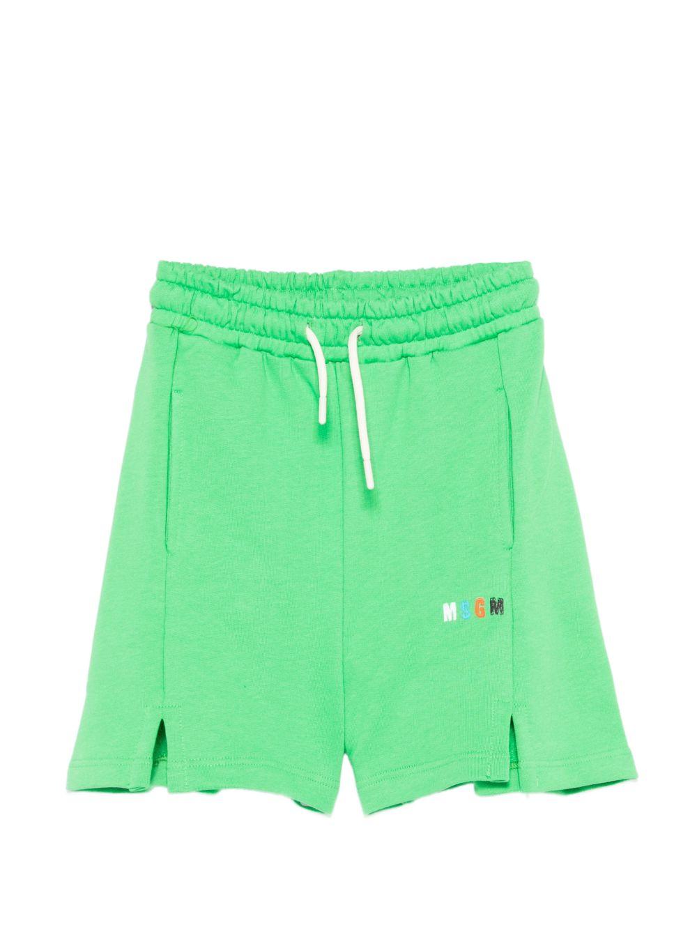 Shorts per bambino MSGM Kids verde con logo sul davanti S6MSJBBE235 MS006 MSGM KIDS 