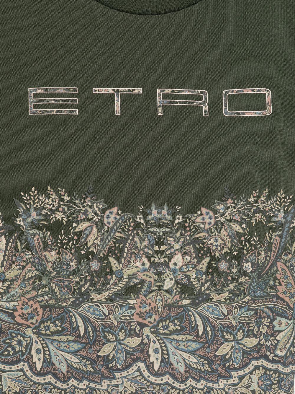 T-shirt per bambino Etro Kids verde con stampa floreale GZ8A31 Z3672 70J ETRO KIDS 