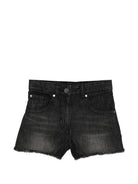 Shorts per bambina Stella McCartney Kids nero con bordi sfrangiati TY6D69 Z3543 930 STELLA McCARTNEY KIDS 