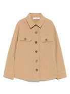 Camicia con tasche per bambino Paolo Pecora Kids marrone con colletto classico PP4067 BEIGE PAOLO PECORA KIDS 