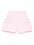 Shorts per neonata Monnalisa rosa con rifiniture ruches 37E403 5301 0090 MONNALISA 