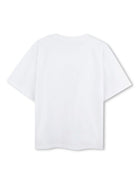 T-shirt per bambina Dkny Kids bianco con stampa con slogan frontale D62307 10P DKNY 