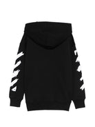 Felpa per bambino Off-White Kids nera con stampa strisce sulle maniche 44BBB001S26F005 001 OFF WHITE KIDS 