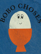 T-shirt per neonato Bobo Choses Morning Egg blu con stampa sul petto B125AB011 421 BOBO CHOSES 